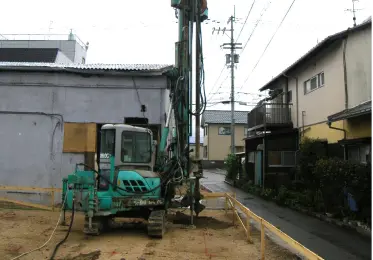 柱状改良機打設状況